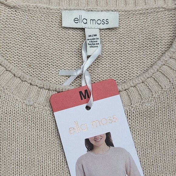 Ella Moss Ladies Everyday Trendy Sweater Medium Size Tan Pullover Long Sleeves - Picture 8 of 10